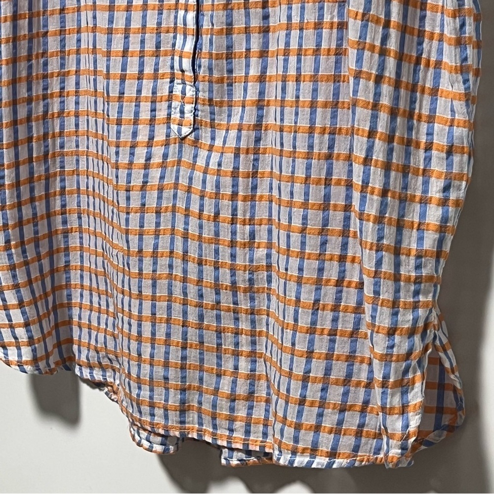 Pilcro Anthro. Serena Surf Casual plaid Henley cap sleeve carefree pullover top - Picture 7 of 12